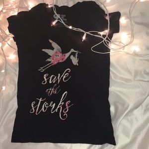 Black with flower print tee